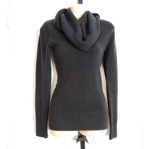 H&M Black Cowl Neck Ribbed Turtleneck Sweater XS Pullover